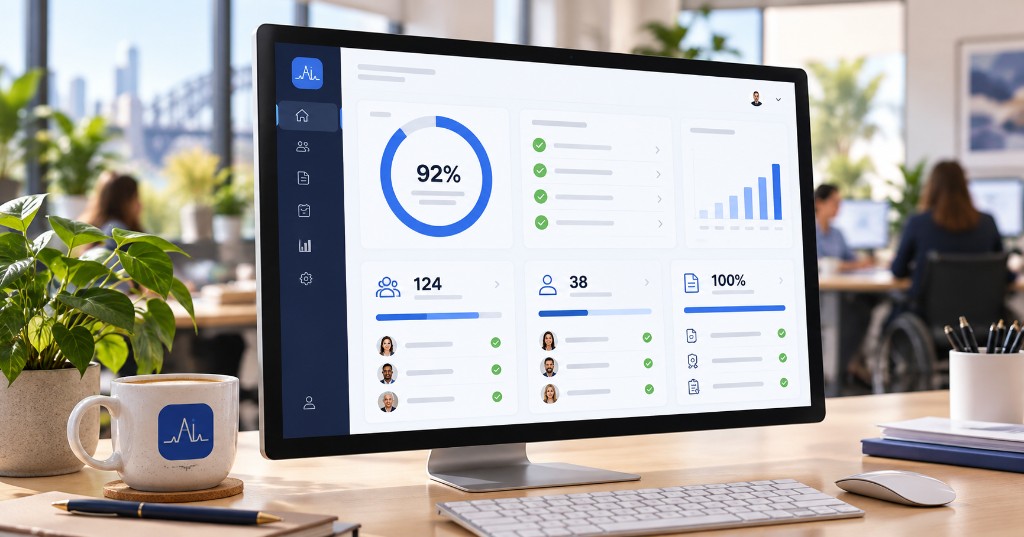 CareVisor NDIS provider platform dashboard showing real-time audit readiness for Australian providers.